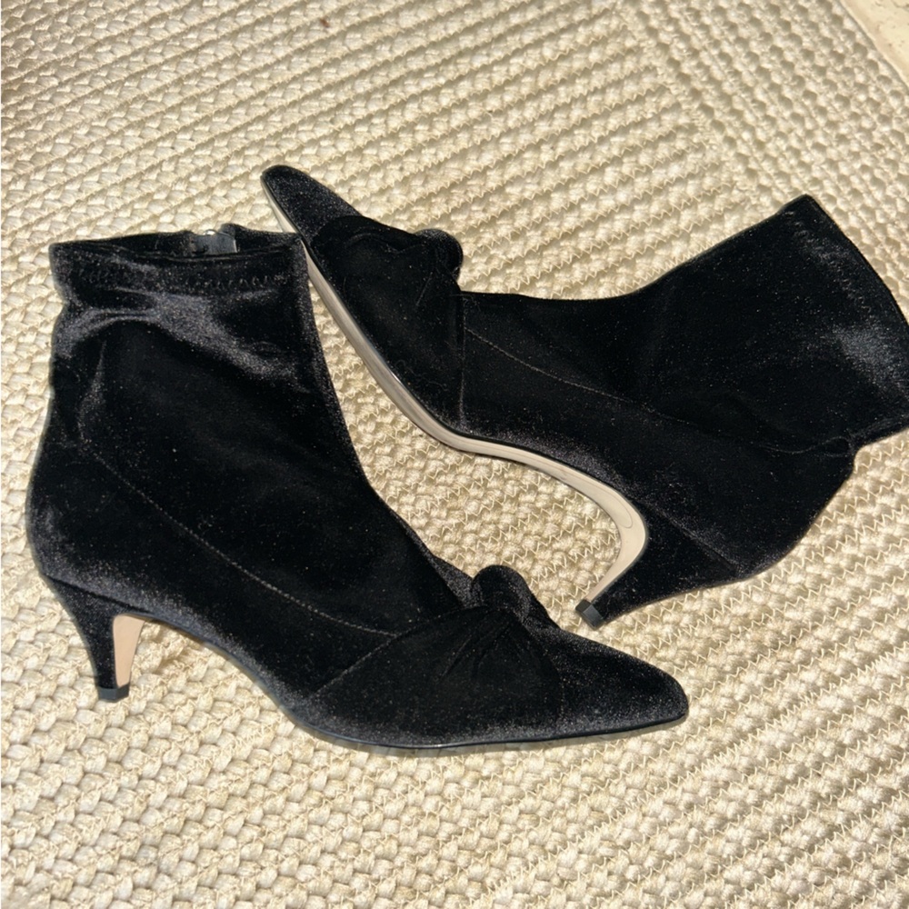Sam Edelman Black Velvet Heeled Boots